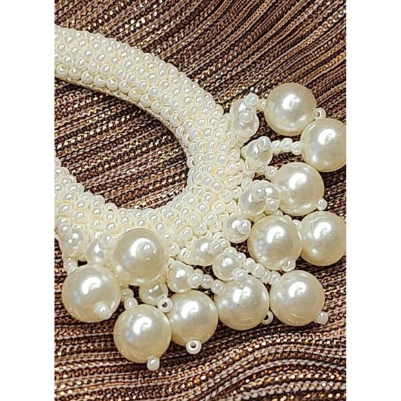 Anthro Deepa Gurnani Earrings Pearls Beaded Teardrop Tassel Bridal Formal - Picture 8 of 15
